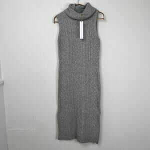 House of Harlow 1960 Cable Knit Turtleneck Sweater Dress Size XS Gray Bodycon